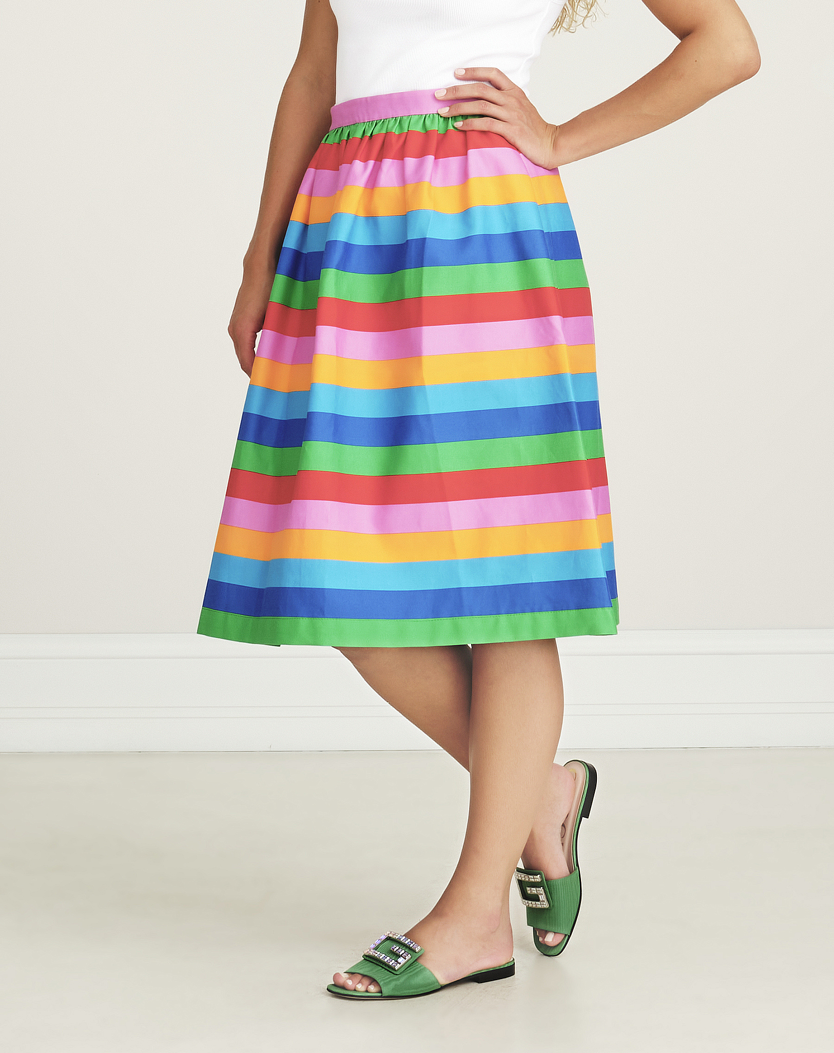 Valentino - Multicolor Striped Midi Skirt IT42